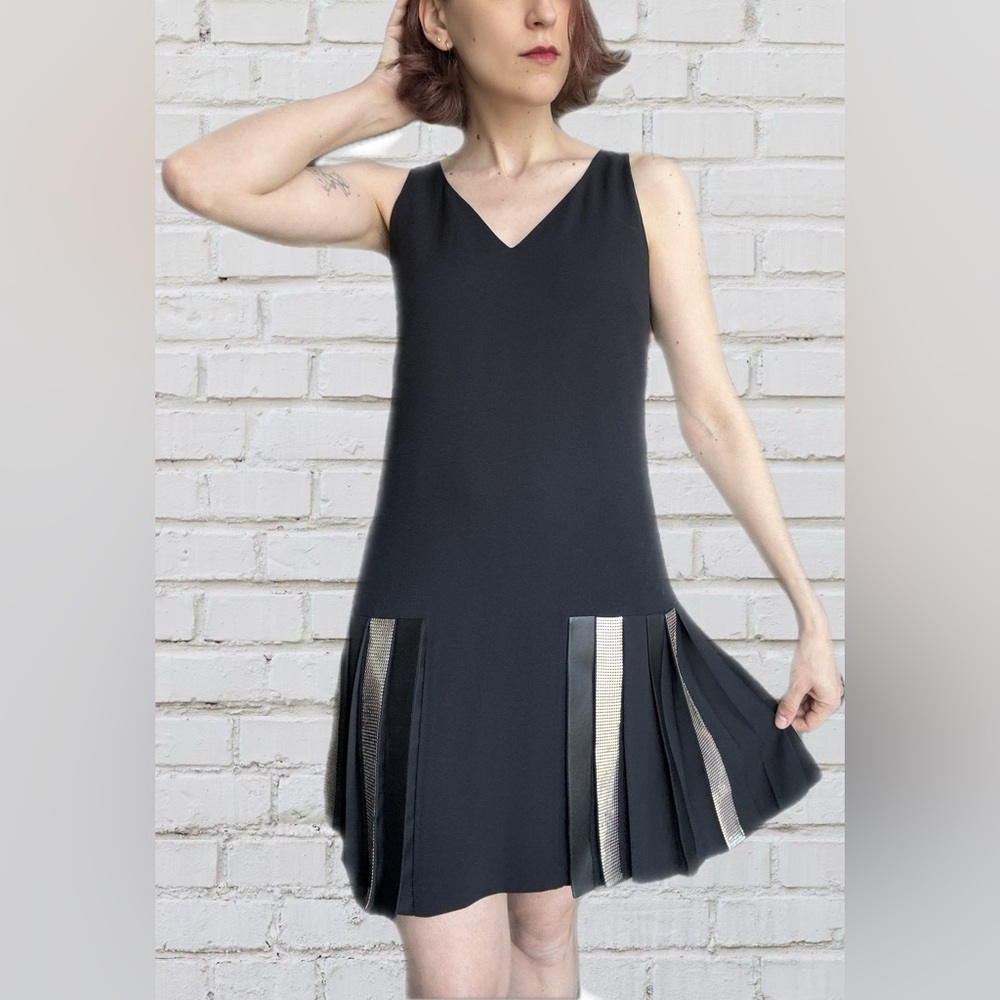 Versace Versus | Mini Dress Metallic Pleated | IT 40 (Fits US 4-6)